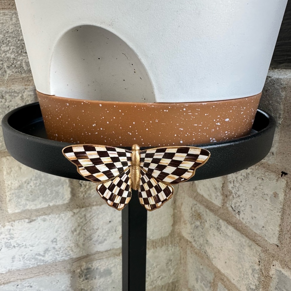 MacKenzie-Childs Checkered Butterfly magnet in courtly check and Gold